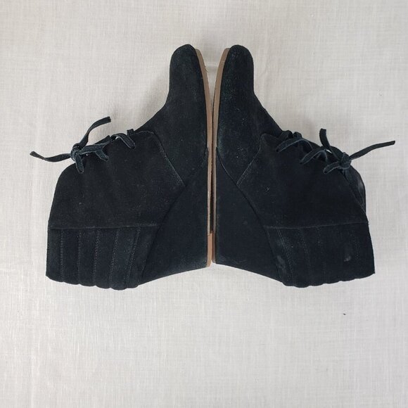 Dolce Vita Ankle Wedge Booties Black Suede Lace Up Womens Size 11 - Picture 7 of 13